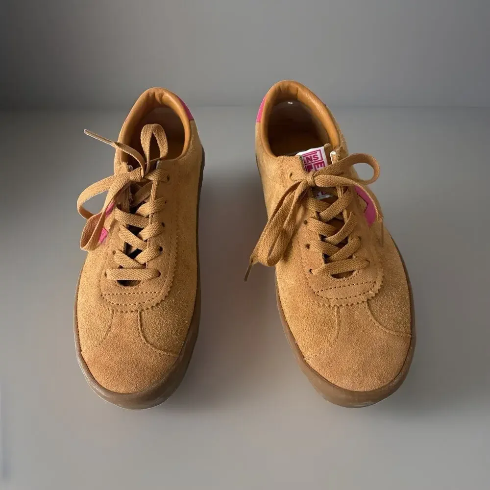 Vans Sport Low Shoes Leather Men 7 Women 8.5 Unisex rust brown + Pink New y2k